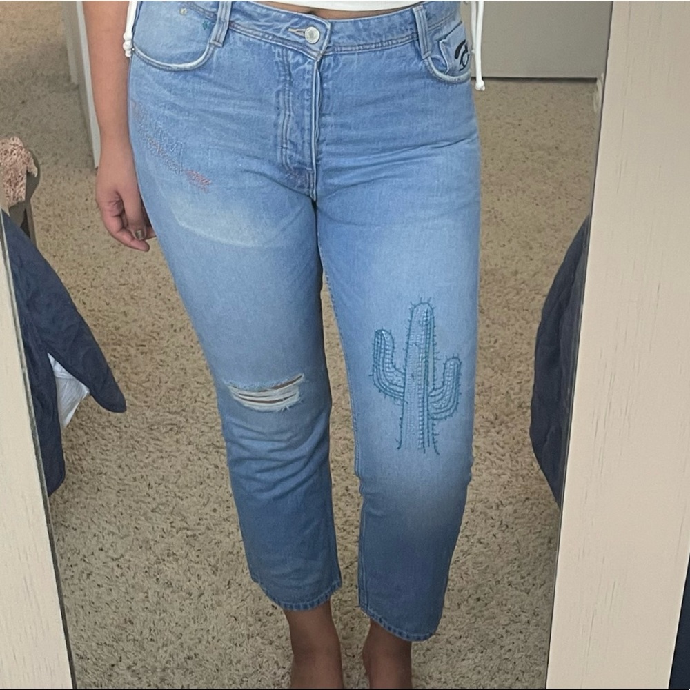Zara Embroidered Jeans